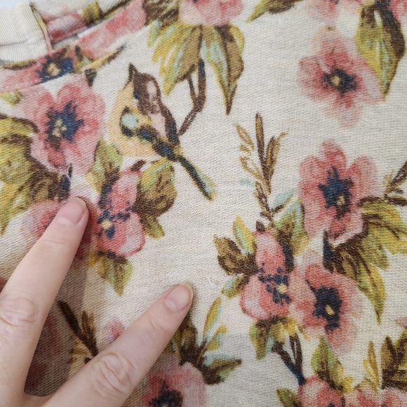 Disney X LC Lauren Conrad Women's Floral Top Size L Pink Cherry Blossom FLAWS - Picture 5 of 11